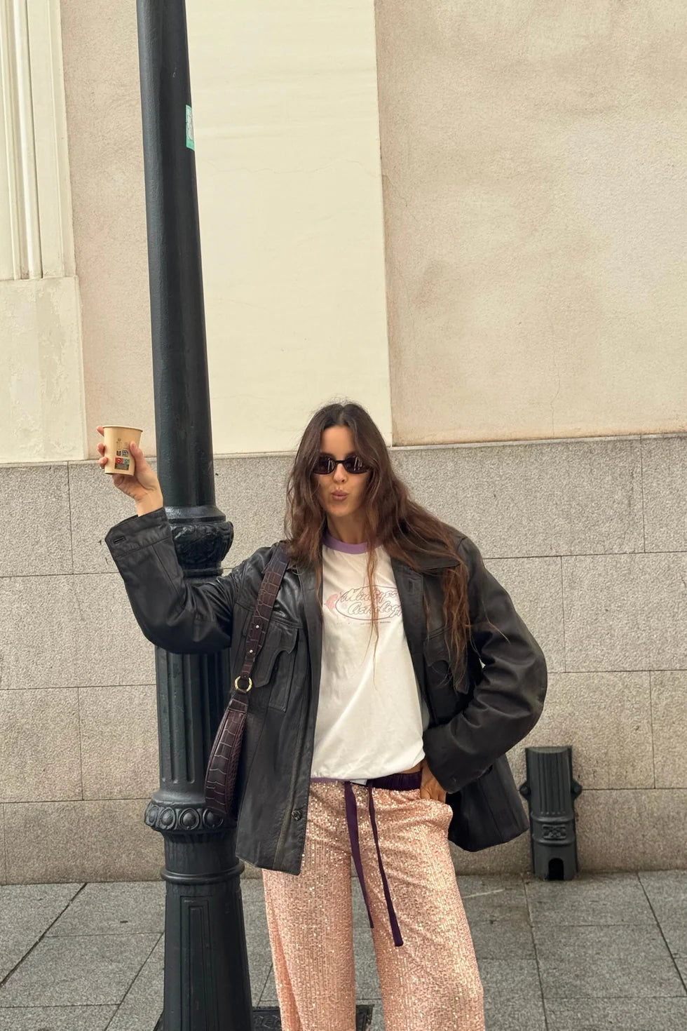 MINTEYES - Rousse Sequin pants - Light pink