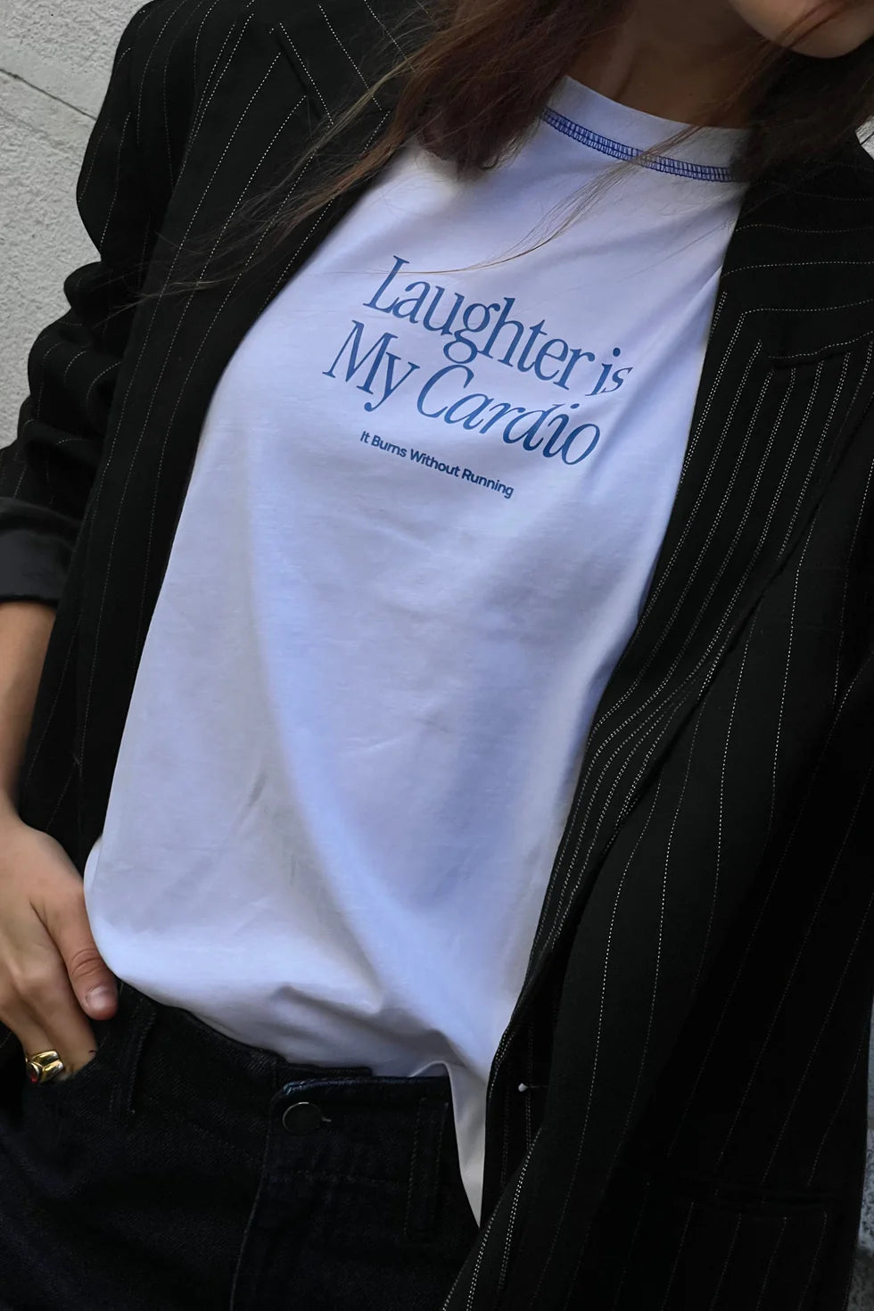 MINTEYES - Laugther is my cardio - White/blue