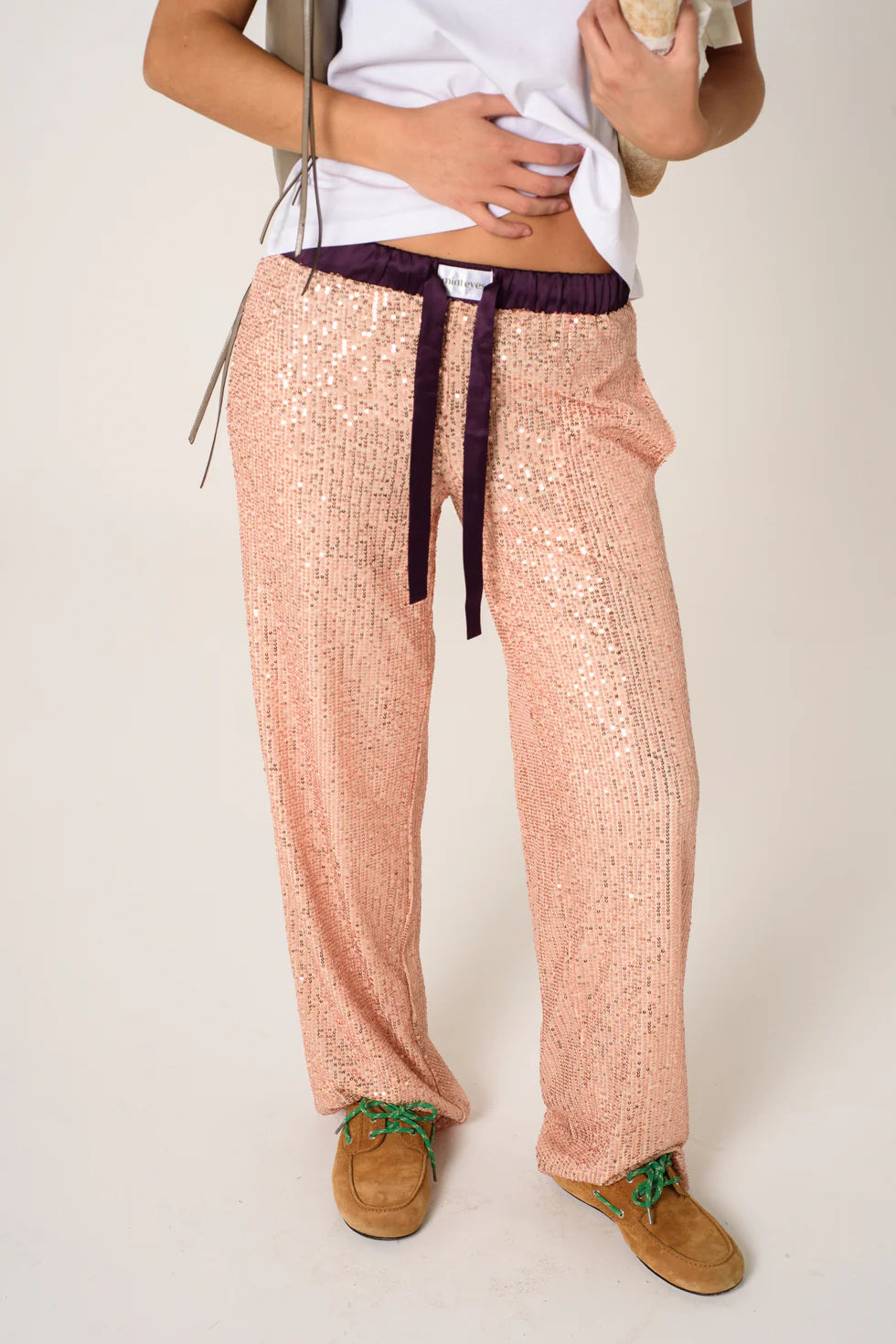MINTEYES - Rousse Sequin pants - Light pink