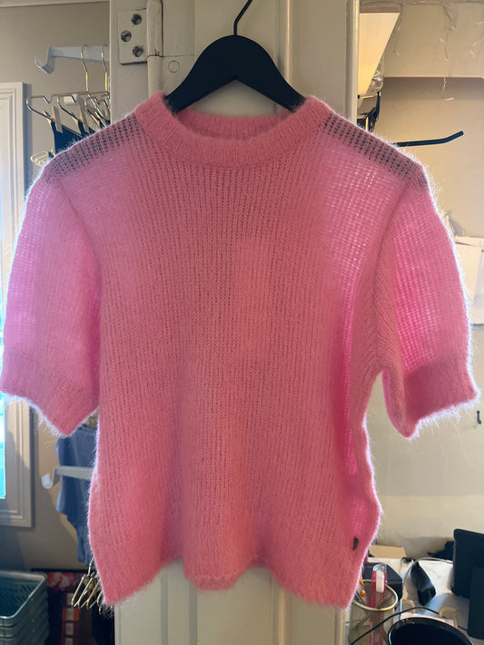 Coster Copenhagen - Short sleeved knit in alpaca - Tropical pink