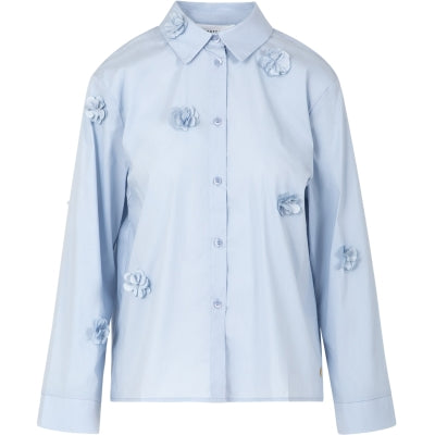 Coster Copenhagen - Shirt with flowers - Bright blue