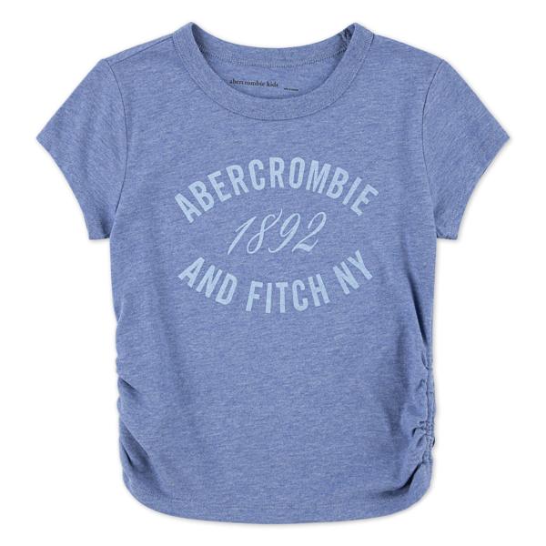 Abercrombie & Fitch -  ANF 1892 Ruched Tee - Colony Blue Heather