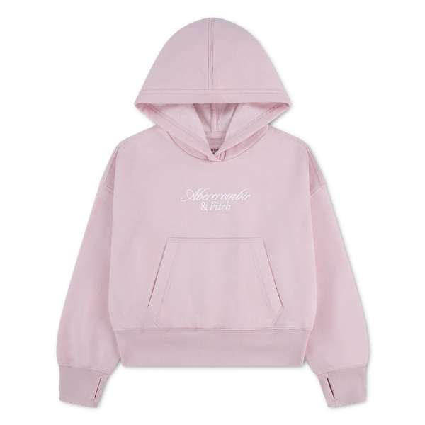 ABERCROMBIE & FITCH - Essential Logo Hoodie - Chalk Pink