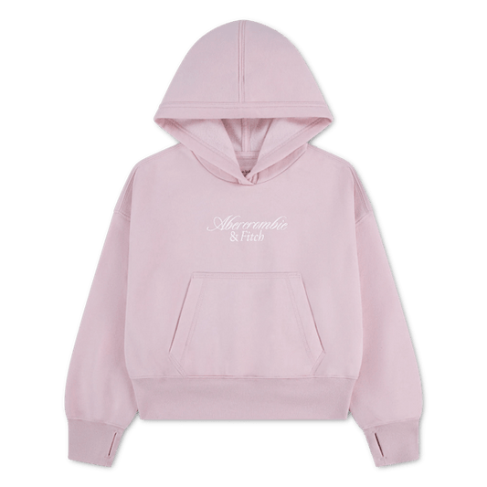 ABERCROMBIE & FITCH - Essential Logo Hoodie - Chalk Pink