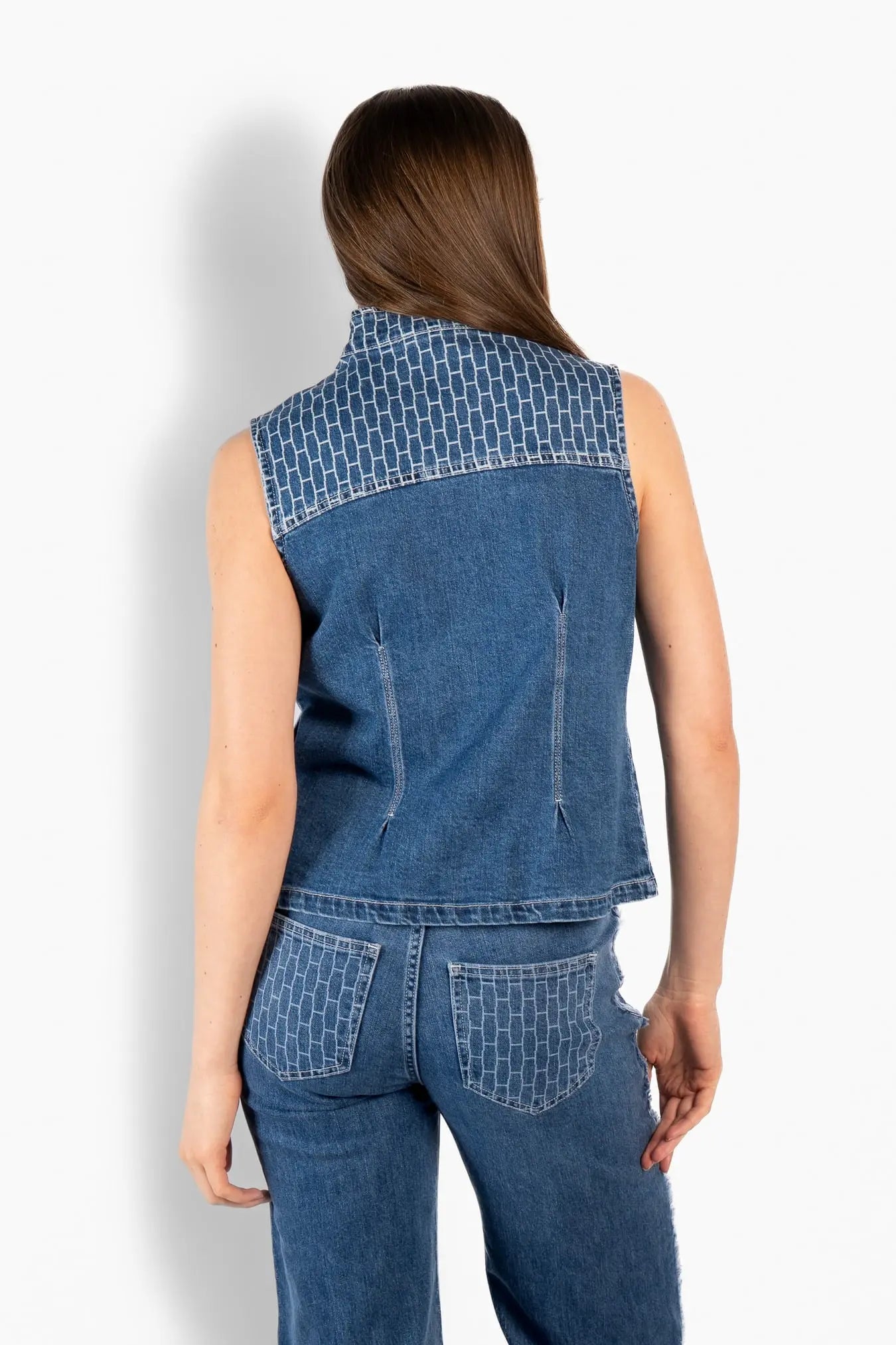 HÉST - DHARMA Vest - Light wash blue denim