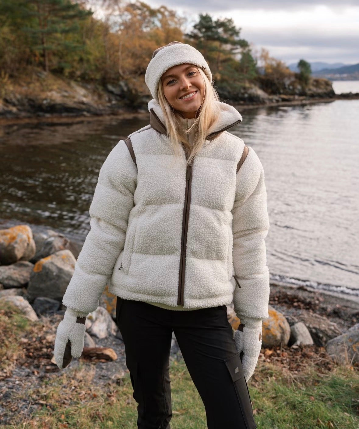 Skogstad - Sira vattert pilefleece jakke - Offwhite