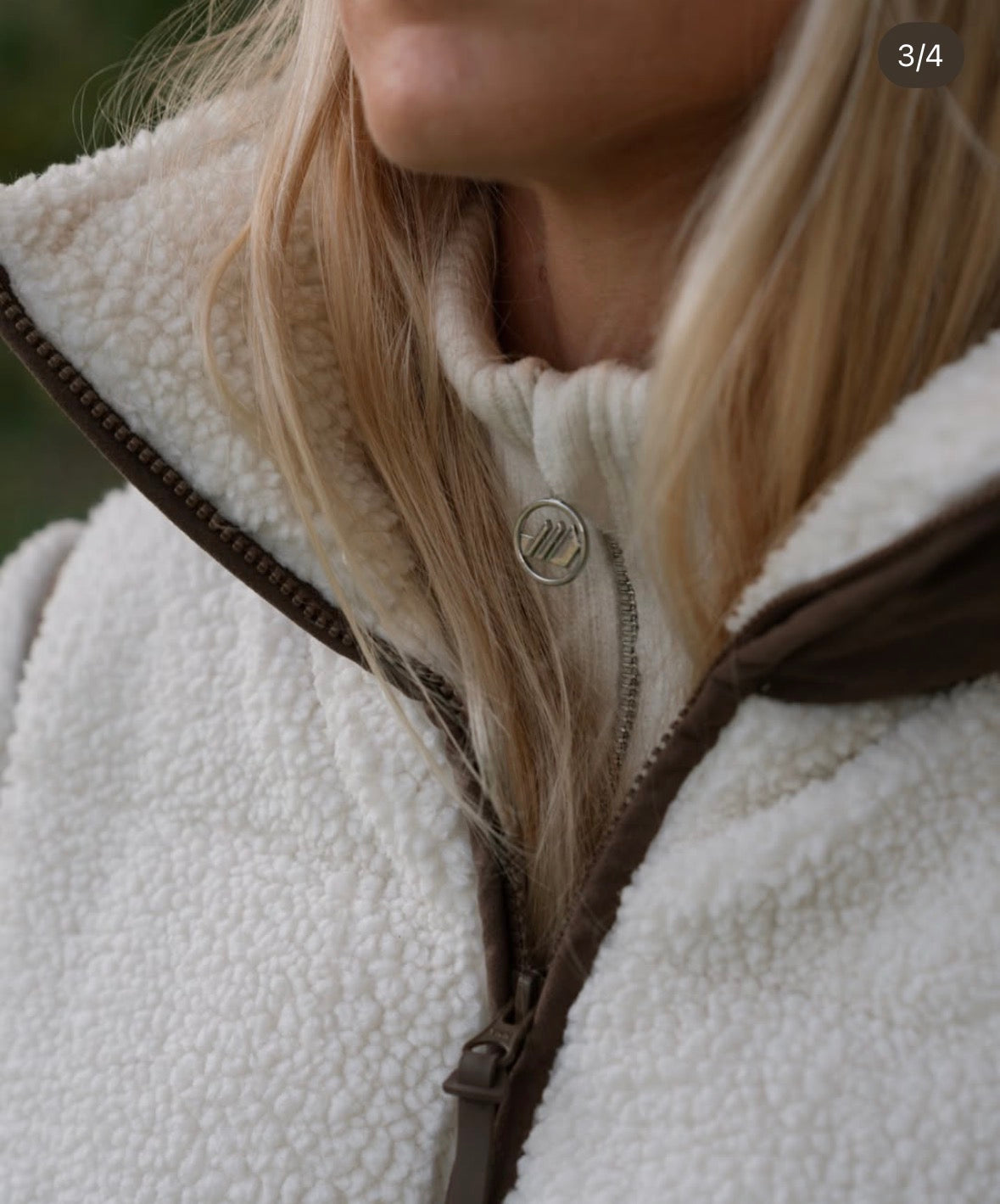 Skogstad - Sira vattert pilefleece jakke - Offwhite