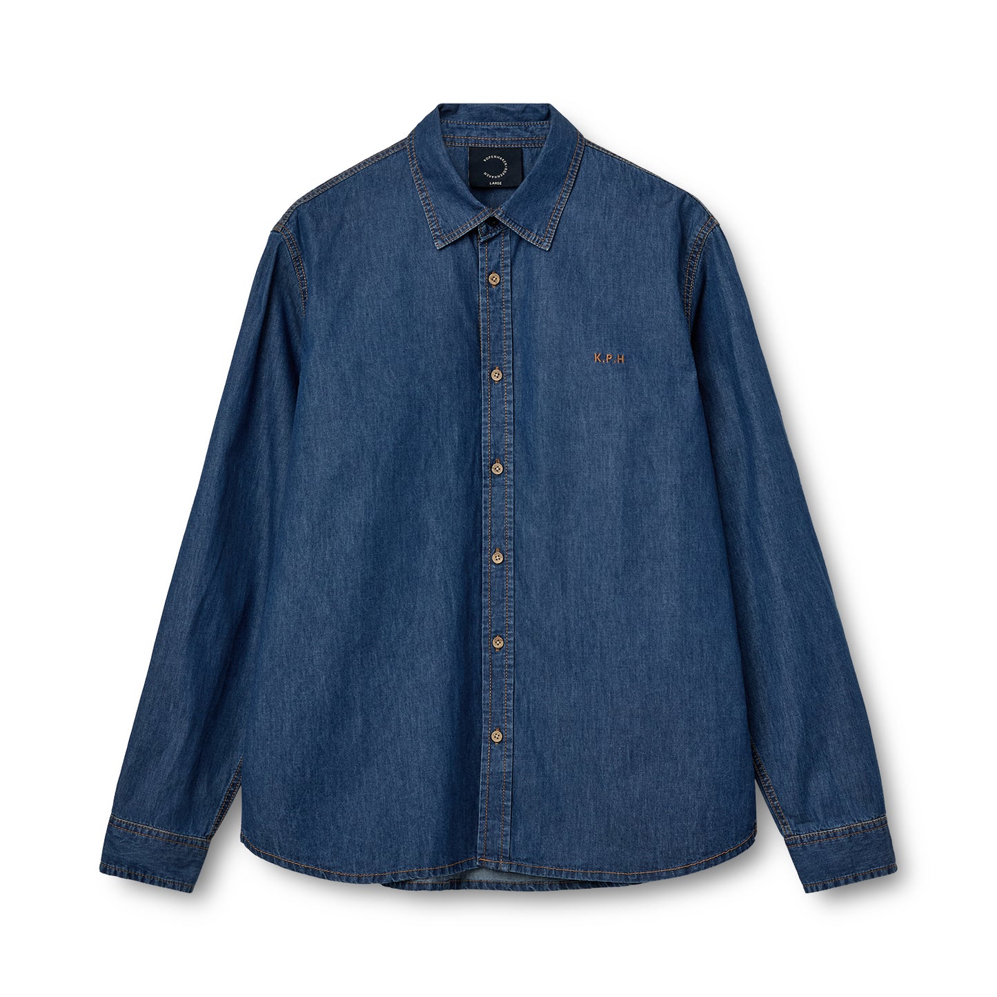 KOPENHAKEN - Echo denim shirt Long sleeve - Denim blue