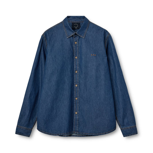 KOPENHAKEN - Echo denim shirt Long sleeve - Denim blue