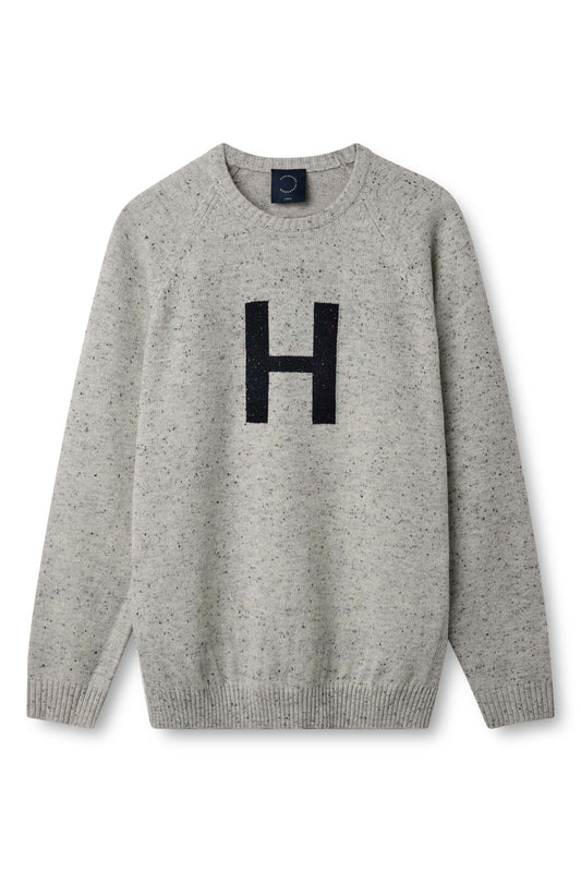 KOPENHAKEN - Roda men knap knit - Dark grey melange