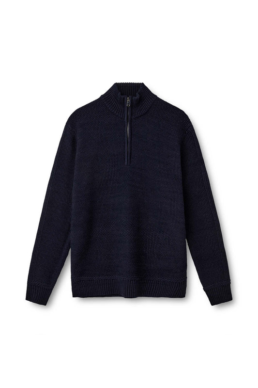 KOPENHAKEN - Emil Men 1/2 Zip knit - Anthracite