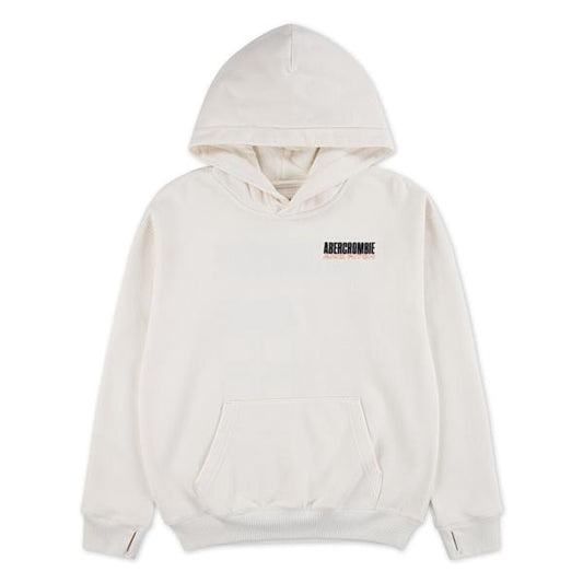 Abercrombie & Fitch -  Pullover Hoodie - Jet Stream / Off-White