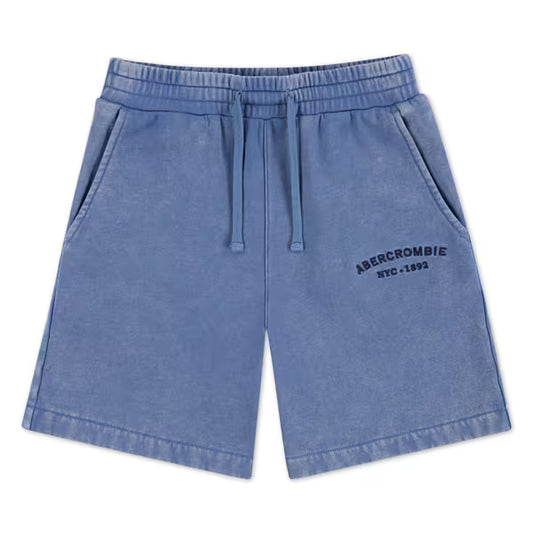 ABERCROMBIE & FITCH - Sunfaded fleece shorts - Moonlight blue