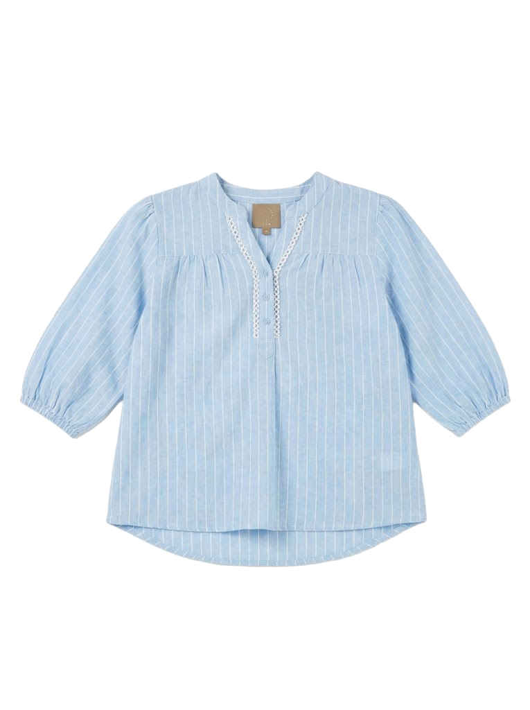 KOPENHAKEN - Elba Blouse - Light blue/white
