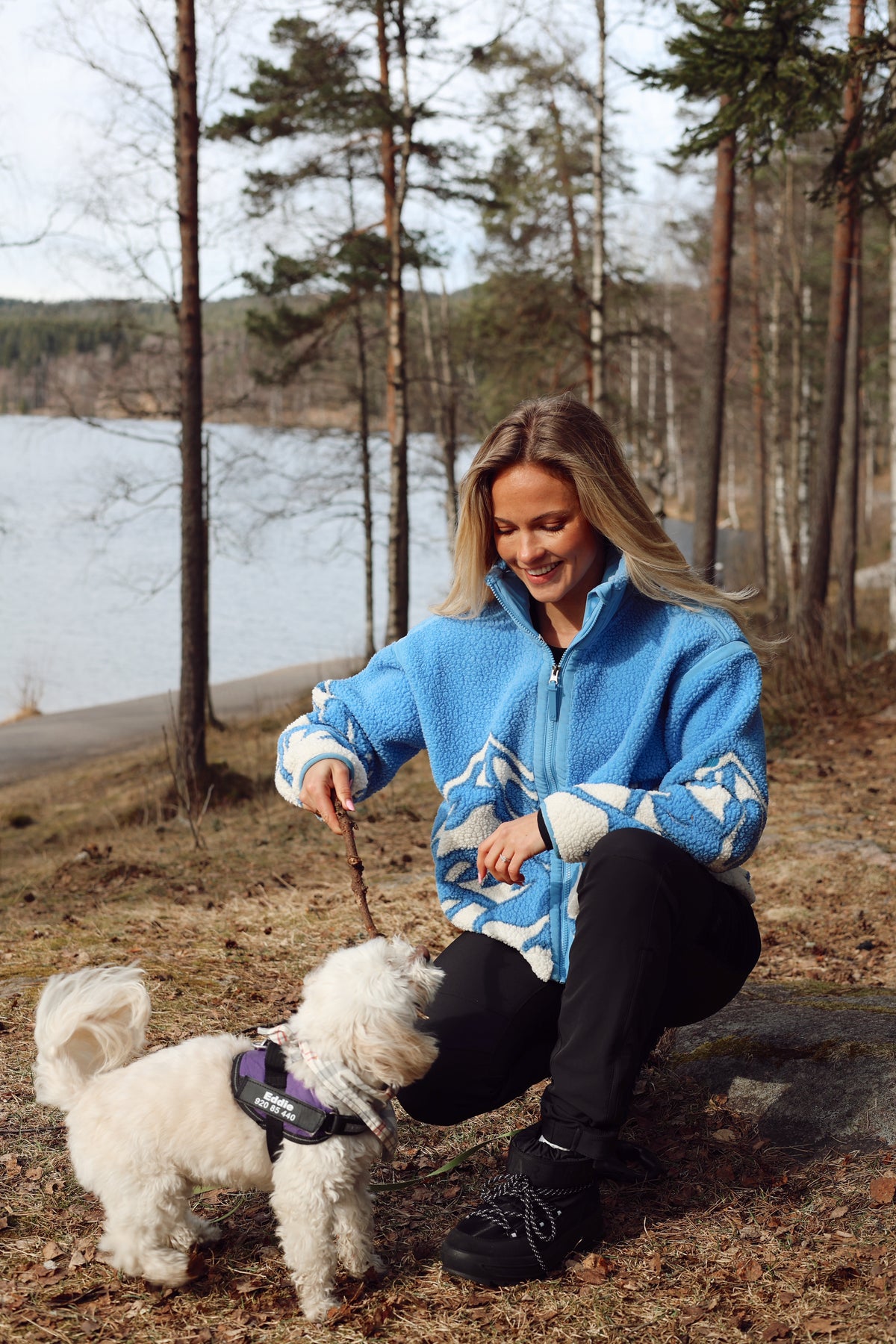 EMILIE VOE NERENG - Himmeltind, pile fleece jacket - Frozen Fjord