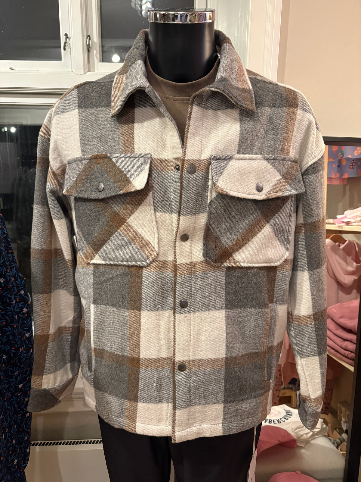 KOPENHAKEN - Costner check overshirt - Chocolate Chip