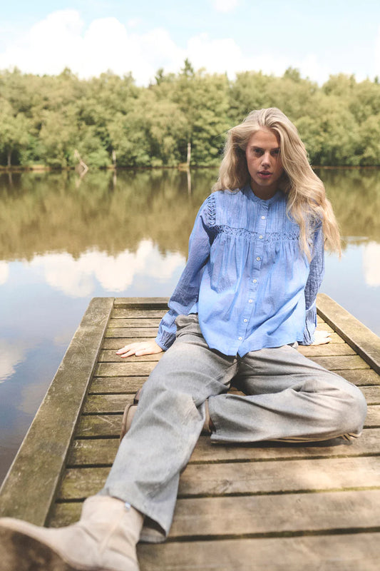HUMBLE -  JASMIAAG SHIRT - Chambray blue