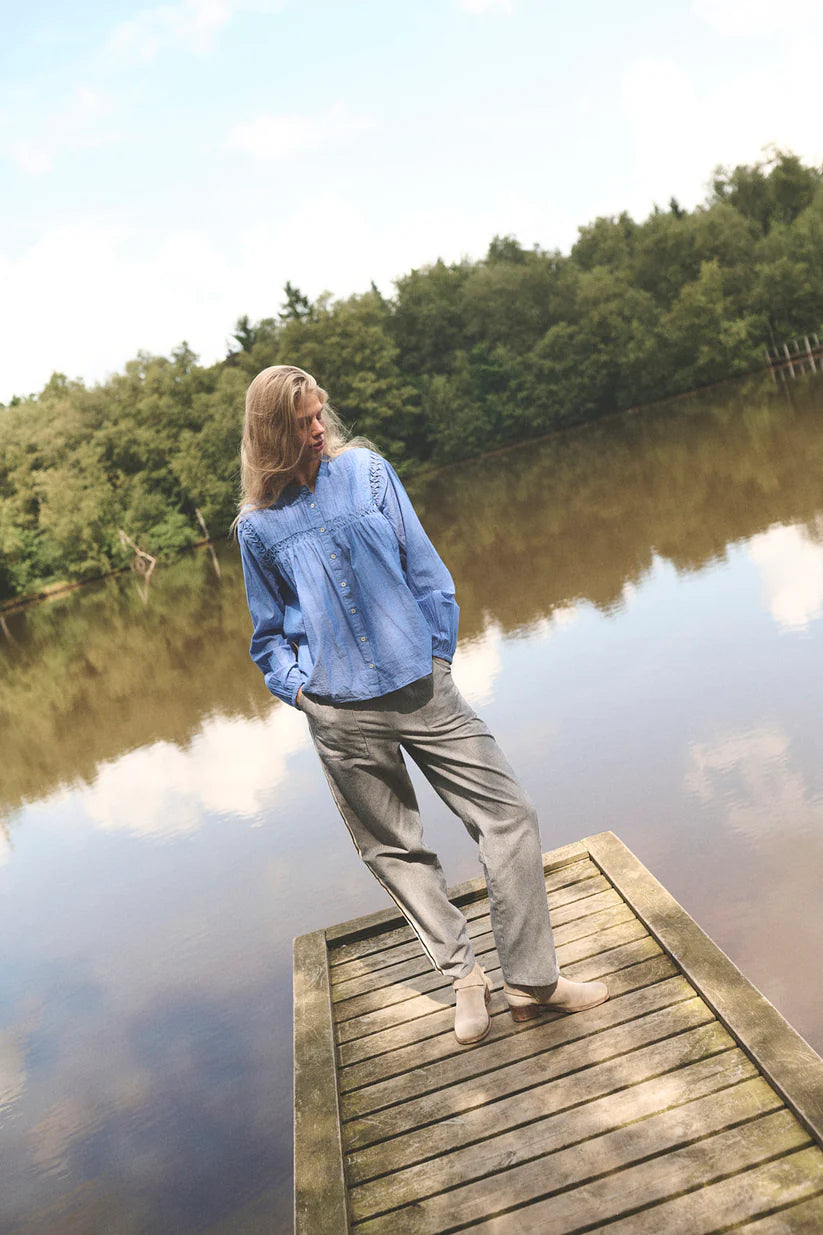 HUMBLE -  JASMIAAG SHIRT - Chambray blue