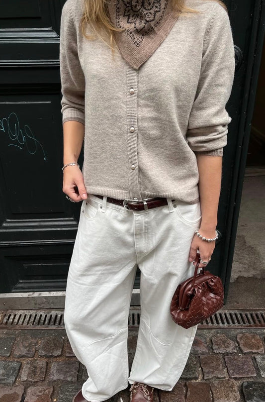 KOPENHAKEN - Carla solid LS cardigan - Savannah Tan