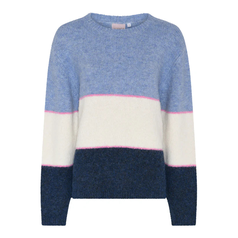 HUMBLE - ILYAAG STRIPE PULLOVER - Blue Combi