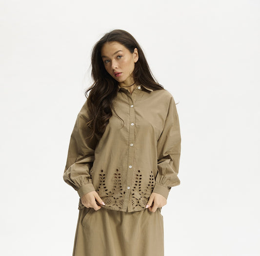 KOPENHAKEN - Shanghai Shirt - Fungi/brun