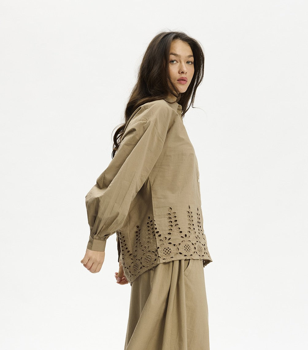 KOPENHAKEN - Shanghai Shirt - Fungi/brun