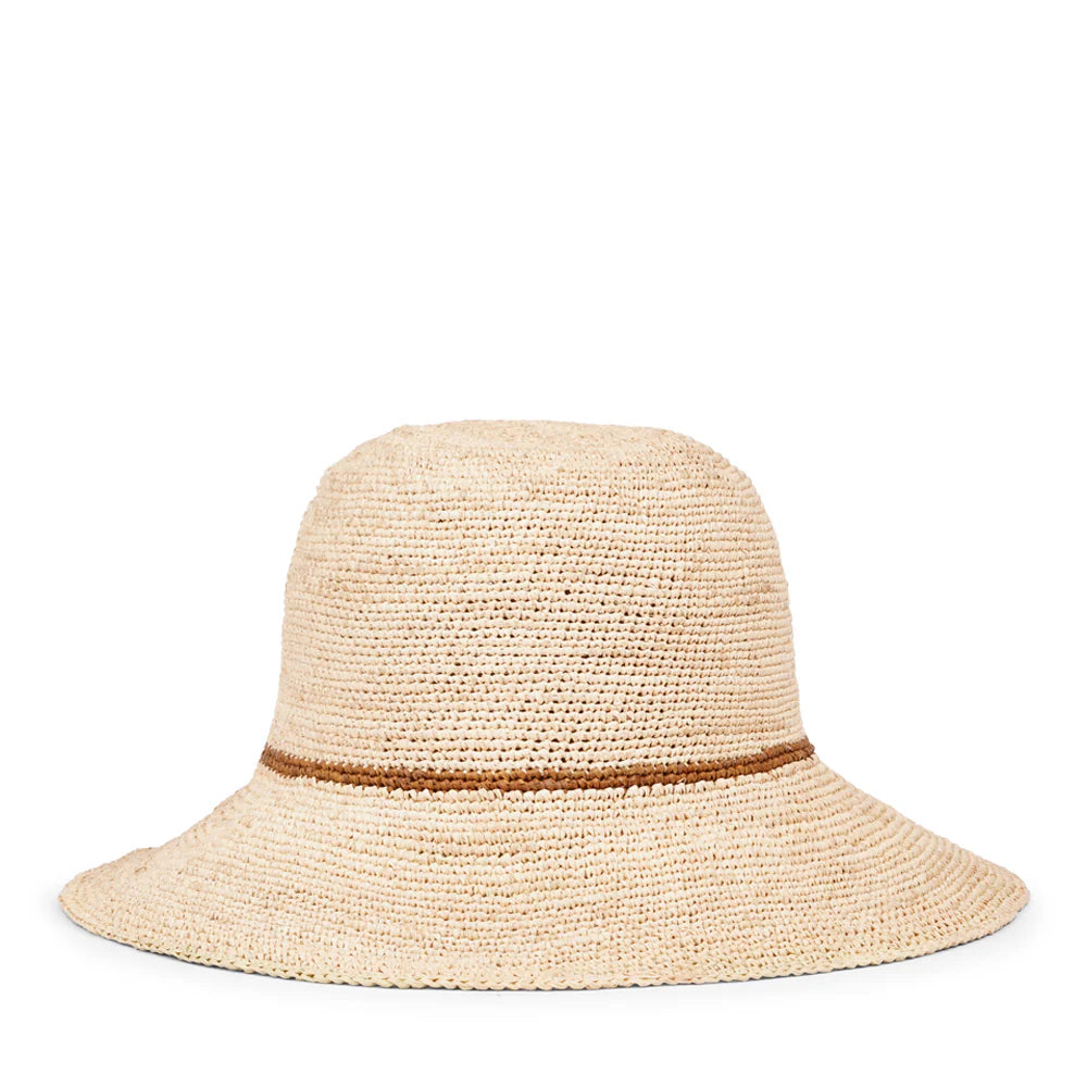 LOVELIES - Meucci Raffia Sun hat - Cinnamon stripe
