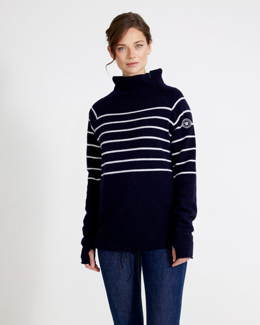 Martina Sweater Windproof  Navy/Off-White (Holebrook)