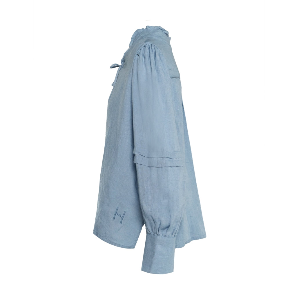 SARI Linen Blouse - Faded Denim