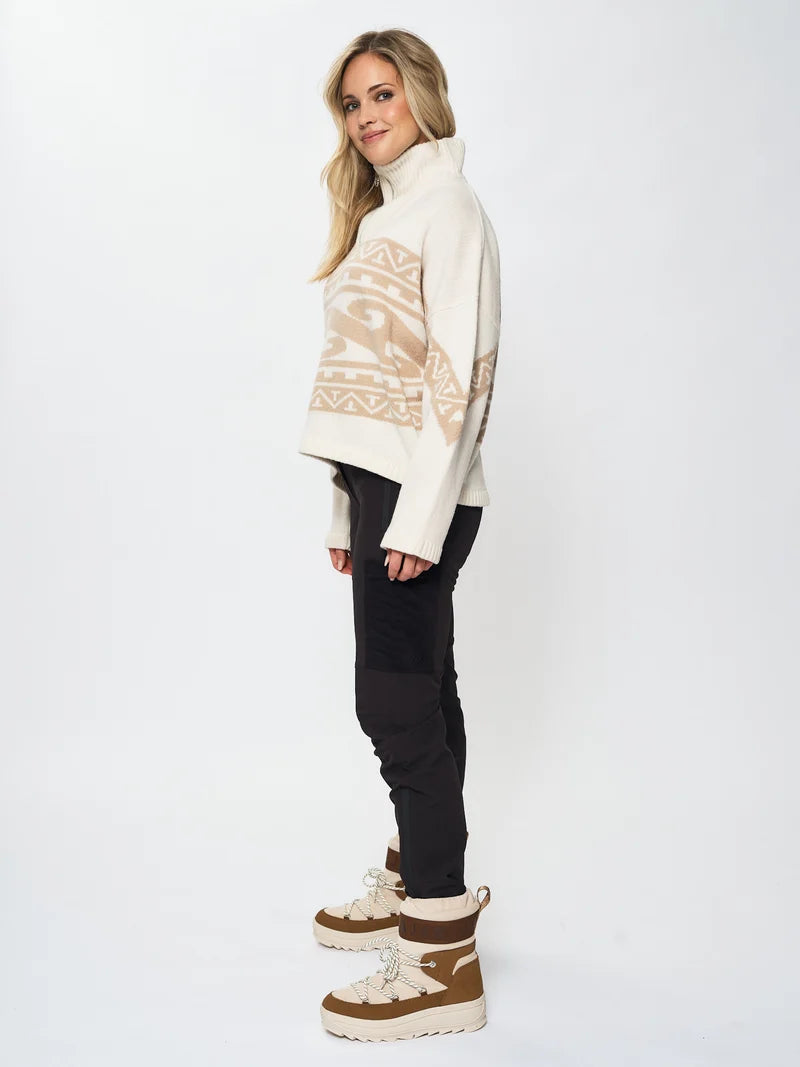 EMILIE VOE NERENG - Lygna wool blend half-zip - Gardenia