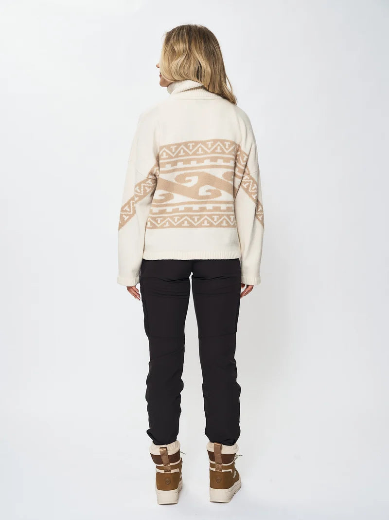 EMILIE VOE NERENG - Lygna wool blend half-zip - Gardenia