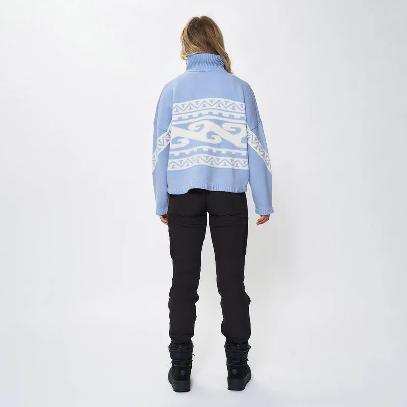 EMILIE VOE NERENG - Lygna wool blend half-zip - Frozen Fjord