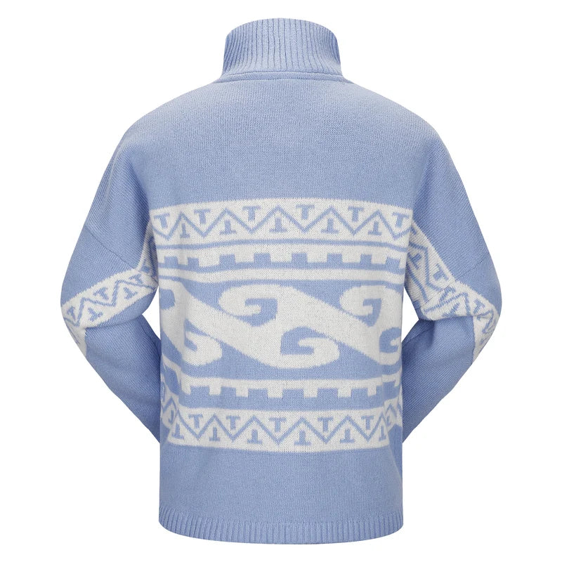 EMILIE VOE NERENG - Lygna wool blend half-zip - Frozen Fjord
