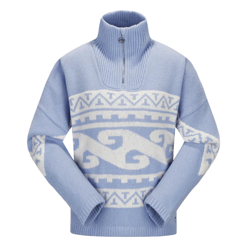 EMILIE VOE NERENG - Lygna wool blend half-zip - Frozen Fjord