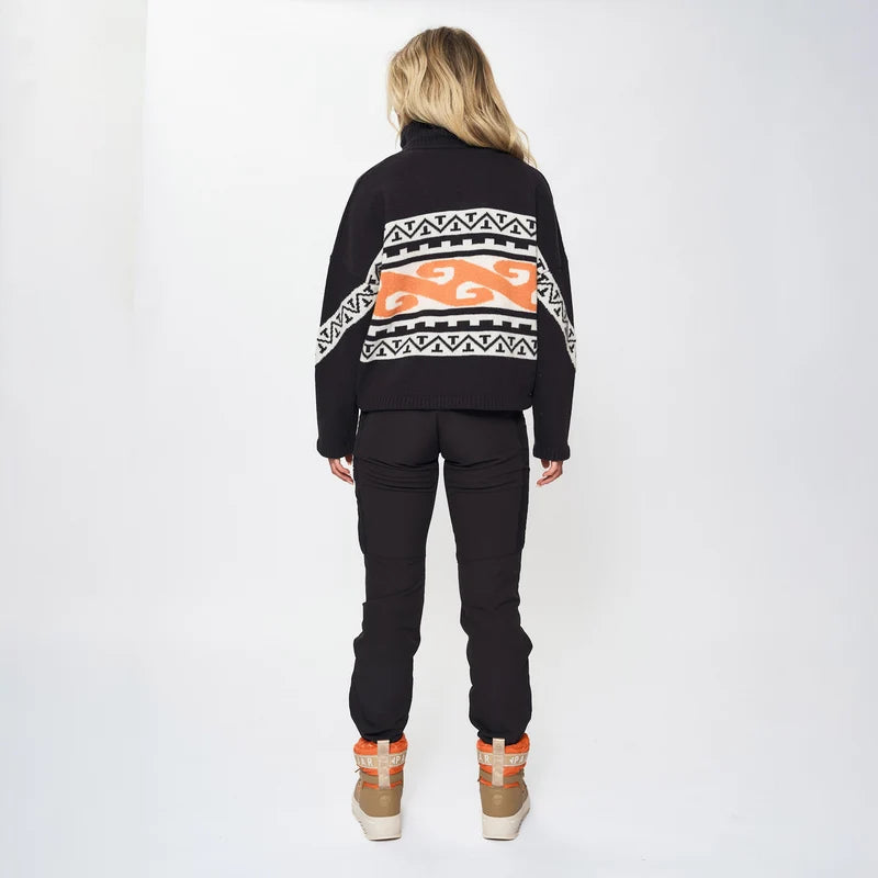 EMILIE VOE NERENG - Lygna wool blend half-zip - Black