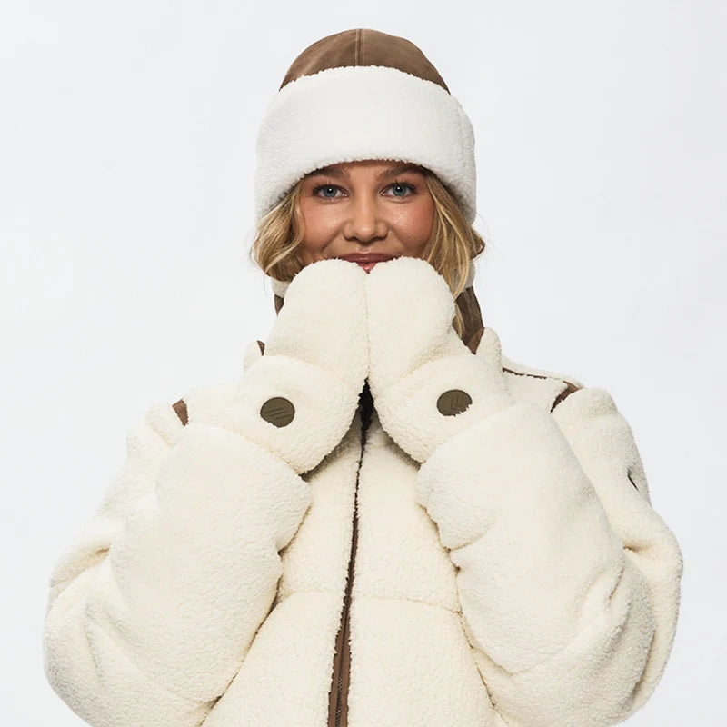Skogstad - Sauda pilefleece votter - Offwhite