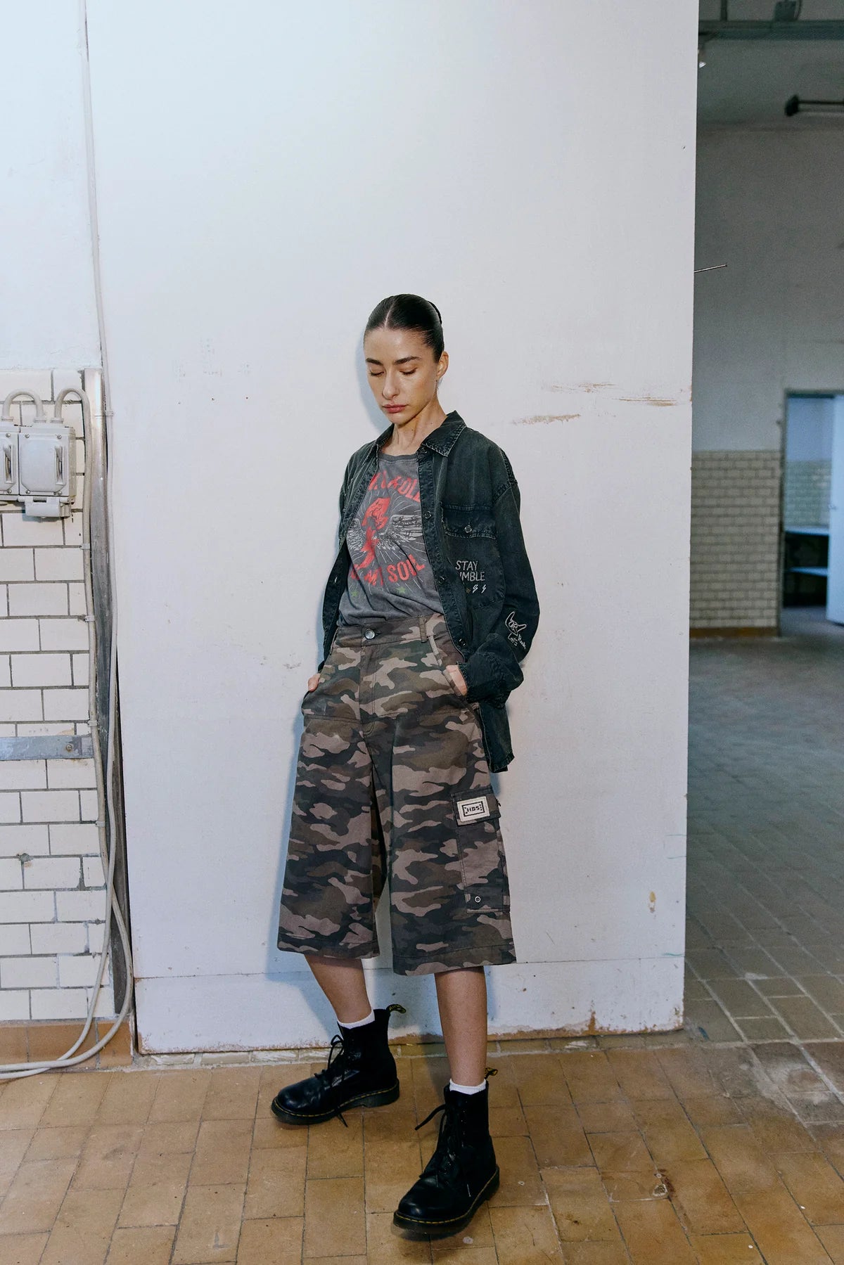 HUMBLE - OAKLYNHBS BERMUDA - Camouflage