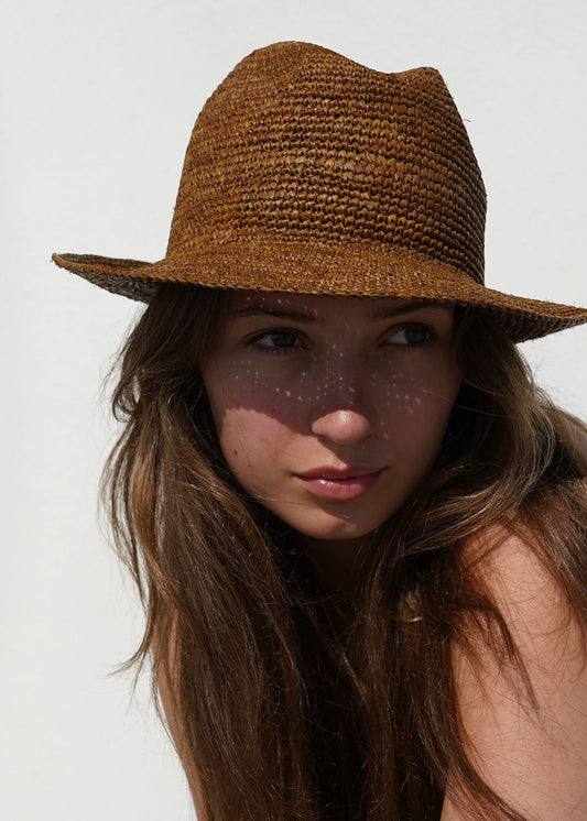 LOVELIES - Viviani Raffia Hat - Tea