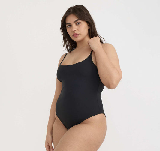 Swim open back one-piece - Black (Organic Basics)