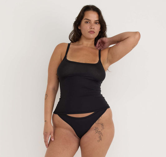Soft Touch Veil Cami - Black (Organic Basics)