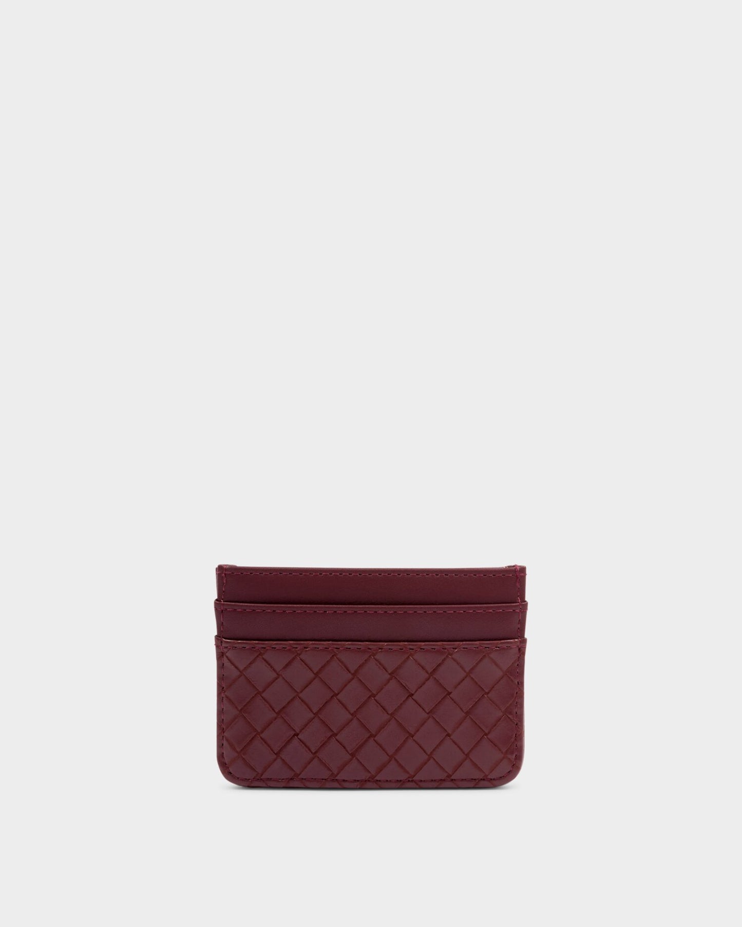 Nova woven texture cardholder - Cherry