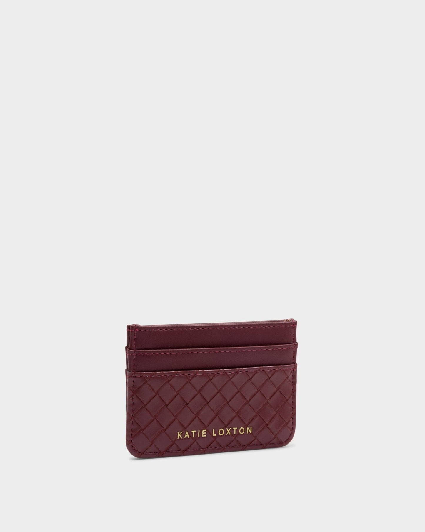 Nova woven texture cardholder - Cherry