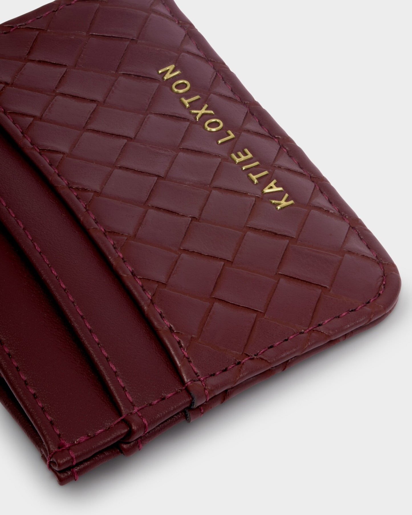 Nova woven texture cardholder - Cherry