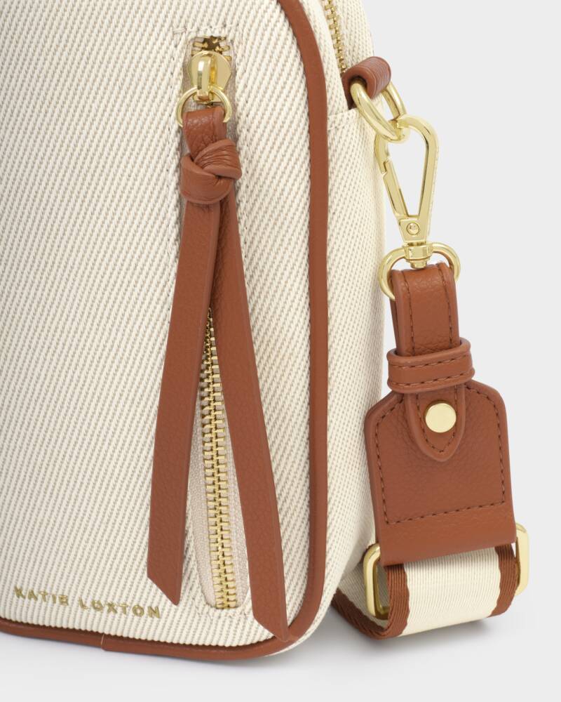 KATIE LOXTON - HALLIE Small Crossbody bag - Canvas/Cognac