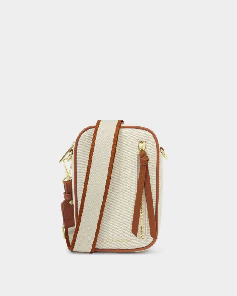 KATIE LOXTON - HALLIE Small Crossbody bag - Canvas/Cognac
