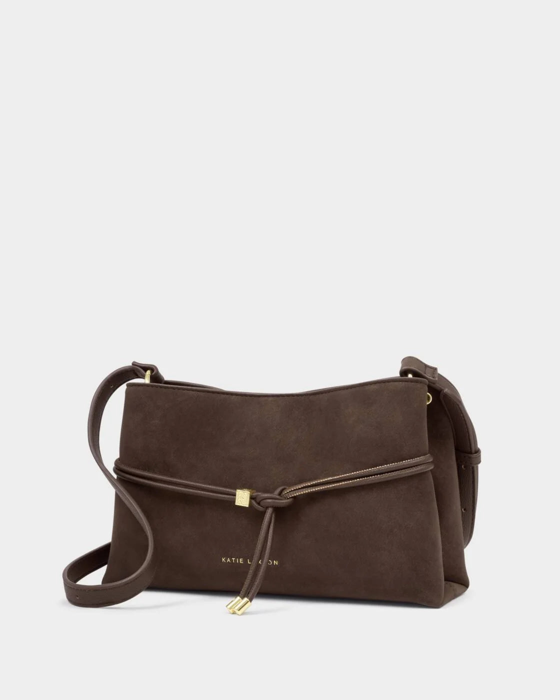 KATIE LOXTON - LORI Crossbody bag - Bitter Chocolate Suedette (16 x 27 cm)