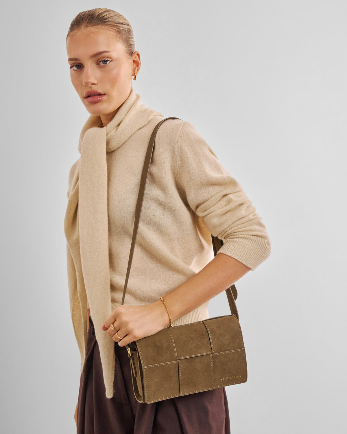 KATIE LOXTON - TAYA CROSSBODY Bag - Caramel Suedette