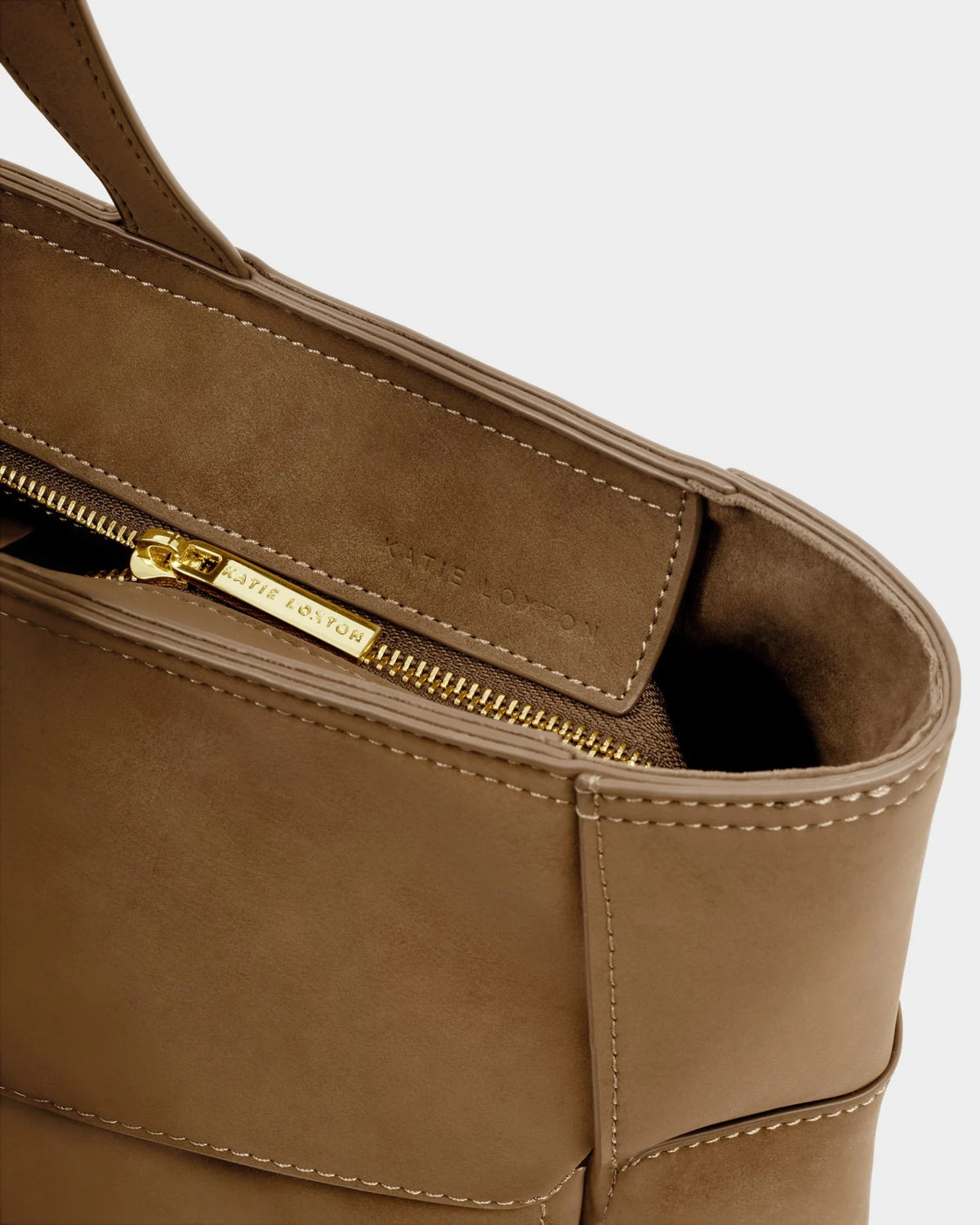 KATIE LOXTON - TAYA WOVEN SUEDETTE TOTE BAG - Caramel Suedette (24 x 37 x 12)