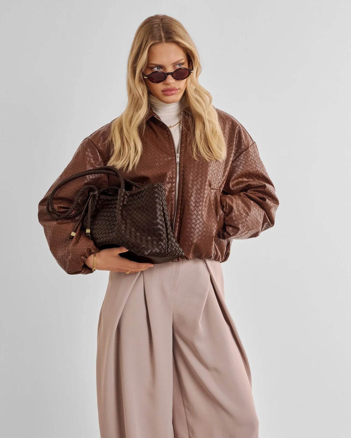 KATIE LOXTON - NOVA SMALL SHOULDER TOTE BAG - Chocolate (22,5 x 36 x 14)