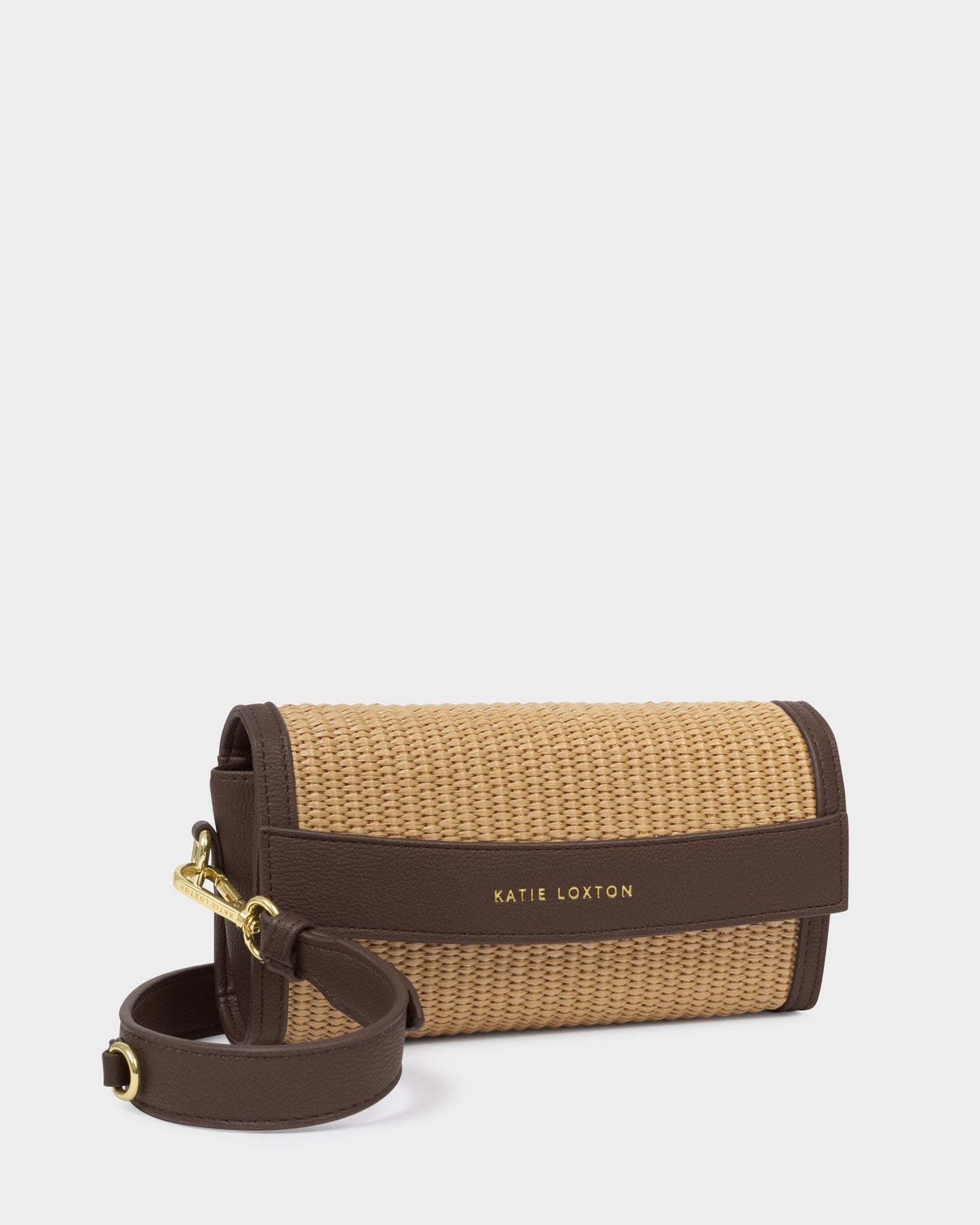 KATIE LOXTON - Glasses and cardholder case - Raffia/Bitter chocolate